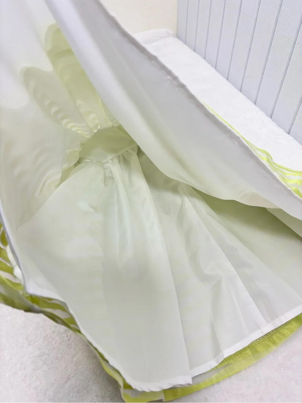 Gymboree Lime Green & White Striped Sleeveless Fit-and-Flare Dress